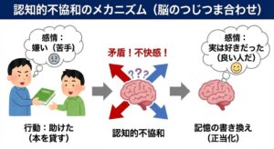 認知的不協和のメカニズム図解